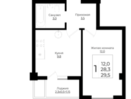 Продается 1-комнатная квартира ЖК Клубный квартал Европа 6, литера 3, 29.4  м², 6577368 рублей