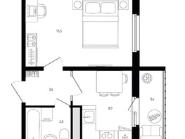 Продается 1-комнатная квартира ЖК Левенцовка Парк, лит 8-11 стр.2, сек.4,5, 32.9  м², 4780370 рублей