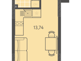 Продается Студия ЖК Теплые края, литер 9, 21.98  м&sup2;, 3187100 рублей
