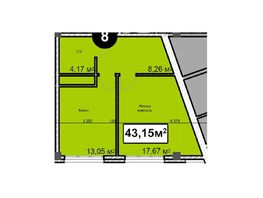 Продается 1-комнатная квартира ЖК Николаевский-Ессентуки, 43.15  м&sup2;