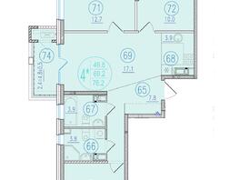 Продается 4-комнатная квартира ЖК Состояние, литера 1, 77  м², 14938000 рублей