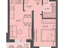 Продается 1-комнатная квартира ЖК Теплые края, литер 9, 37.88  м&sup2;, 5113800 рублей