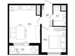 Продается 1-комнатная квартира ЖК Левенцовка Парк, лит 8-11 стр.1, сек.1,2,3, 39.1  м², 5563930 рублей