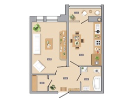 Продается 1-комнатная квартира ЖК Горизонт, 42  м&sup2;