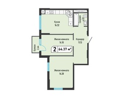 Продается 2-комнатная квартира ЖК Живописный, очередь 4, 64.37  м&sup2;