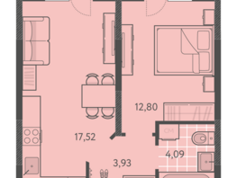 Продается 1-комнатная квартира ЖК Теплые края, литер 6, 40.43  м&sup2;, 5053750 рублей