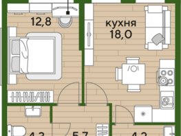 Продается 1-комнатная квартира ЖК DOGMA PARK (Догма парк), литера 16, 45  м², 6482700 рублей