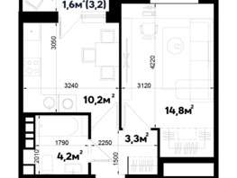 Продается 1-комнатная квартира ЖК Sport Village (Спорт деревня), 2.4, 34.1  м², 6658600 рублей