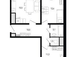 Продается 2-комнатная квартира ЖК Левенцовка Парк, лит 8-11 стр.1, сек.1,2,3, 57.7  м², 7212500 рублей