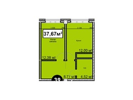 Продается 1-комнатная квартира ЖК Николаевский-Ессентуки, 37.67  м&sup2;