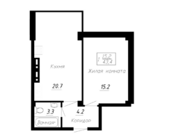 Продается 1-комнатная квартира ЖК Речной Бриз, 43.4 м², 4800000 рублей
