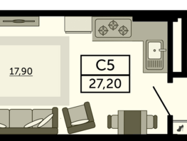 Продается Студия ЖК Акватория, литер 2, 26.69  м², 4937650 рублей