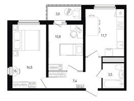 Продается 2-комнатная квартира ЖК 5 элемент Аске, лит 5-12 стр.1, сек.1,2, 49.4  м², 5335200 рублей