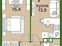 Продается 1-комнатная квартира ЖК DOGMA PARK (Догма парк), литера 22, 39.5 м², 5496820 рублей