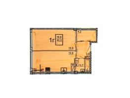 Продается 1-комнатная квартира ЖК Пестова 7, 44.5  м&sup2;
