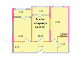 Продается 2-комнатная квартира ЖК Южный Парк, литер В, 63.19  м², 10249418 рублей