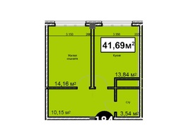 Продается 1-комнатная квартира ЖК Николаевский-Ессентуки, 41.69  м²