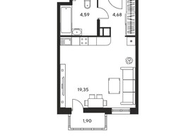 Продается Студия ЖК Гринсайд, 5.1-5.5, 30.22  м², 6800000 рублей