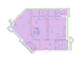 Продается 3-комнатная квартира ЖК Девелопмент-Плаза, 82.6  м&sup2;, 22631000 рублей