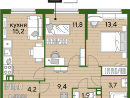 Продается 2-комнатная квартира ЖК DOGMA PARK (Догма парк), литера 20, 59.6 м², 7523904 рублей