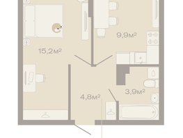 Продается 1-комнатная квартира ЖК ДЗЕНПАРК, литер 4, 34.7 м², 5031500 рублей
