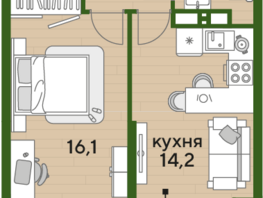 Продается 1-комнатная квартира ЖК DOGMA PARK (Догма парк), литера 20, 40.5 м², 6588540 рублей
