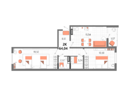 Продается 2-комнатная квартира ЖК Мойнако Ривьера, 2 очередь, 64.04  м&sup2;, 14793240 рублей