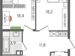 Продается 3-комнатная квартира ЖК Рекорд 2, литера 2, 101.5 м², 19477850 рублей