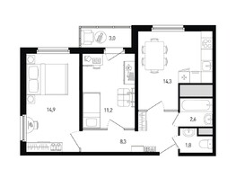 Продается 2-комнатная квартира ЖК Левенцовка Парк, литер 8.1, 53.7  м², 6239403 рублей