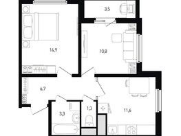 Продается 2-комнатная квартира ЖК Левенцовка Парк, лит 8-11 стр.1, сек.1,2,3, 50.4  м², 5433120 рублей