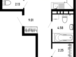 Продается 2-комнатная квартира ЖК Усадьба Гостагаевская, корпус 4, 66.31  м², 14588200 рублей