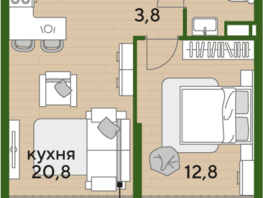 Продается 1-комнатная квартира ЖК DOGMA PARK (Догма парк), литера 17, 41.4 м², 7062840 рублей