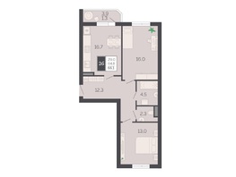Продается 2-комнатная квартира ЖК Курортный, этап 1, корпус 1, 65.5  м&sup2;