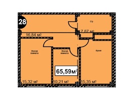 Продается 2-комнатная квартира ЖК Николаевский-Ессентуки, 65.59  м&sup2;