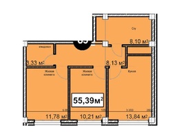 Продается 2-комнатная квартира ЖК Николаевский-Ессентуки, 55.39  м&sup2;