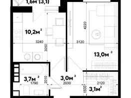 Продается 1-комнатная квартира ЖК Sport Village (Спорт деревня), 2.4, 34.6  м², 6845600 рублей