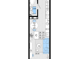 Продается Студия ЖК Резиденция морей, корпус В, 30.24  м², 8845200 рублей