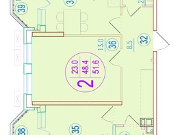 Продается 2-комнатная квартира ЖК Sport Village (Спорт деревня), 2.7, 51.6  м², 9133200 рублей