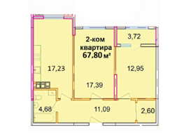 Продается 2-комнатная квартира ЖК Южный Парк, литер А, 67.89  м², 11290107 рублей