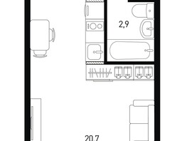 Продается Студия ЖК Левенцовка Парк, лит 8-10 стр.1, сек.1,2,3, 25  м², 4185000 рублей