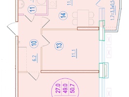 Продается 2-комнатная квартира ЖК Спорт Виладж, 2.7, 50.7  м&sup2;, 7900000 рублей