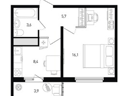 Продается 1-комнатная квартира ЖК 5 элемент Аске, лит 5-12 стр.2, сек.3,4,5,6, 35.4  м², 5122380 рублей