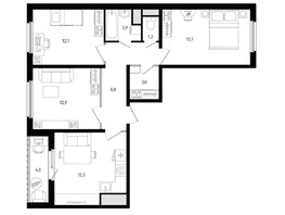 Продается 3-комнатная квартира ЖК Левенцовка Парк, лит 8-11 стр.2, сек.4,5, 73.3  м², 8803330 рублей