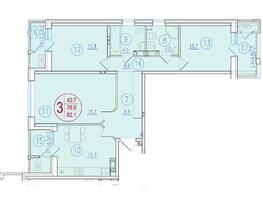 Продается 3-комнатная квартира ЖК Состояние, литера 1, 82.1  м², 14695900 рублей