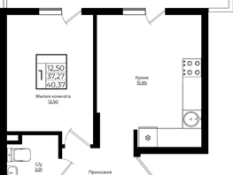 Продается 1-комнатная квартира ЖК Клубный квартал Европа, 9, литера 3, 40.36  м², 7555392 рублей