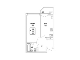 Продается 1-комнатная квартира ЖК Изумрудный город, 48  м&sup2;