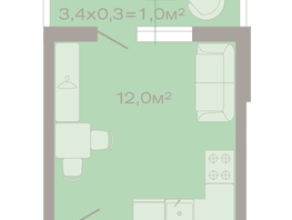 Продается Студия ЖК ДЗЕНПАРК, литер 4, 20  м², 3000000 рублей