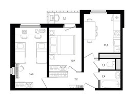 Продается 2-комнатная квартира ЖК Левенцовка Парк, лит 8-11 стр.2, сек.4,5, 49.4  м², 4870840 рублей