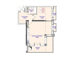 Продается 1-комнатная квартира ЖК Виноград, 69.42  м²