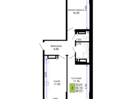 Продается 2-комнатная квартира ЖК Октябрь Парк, 1.2, 66.51  м², 8978850 рублей